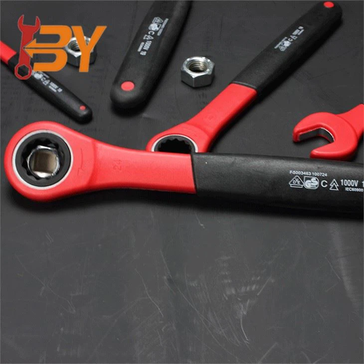 1000V VDE Insulated Ratchet Ring Spanner Wrench